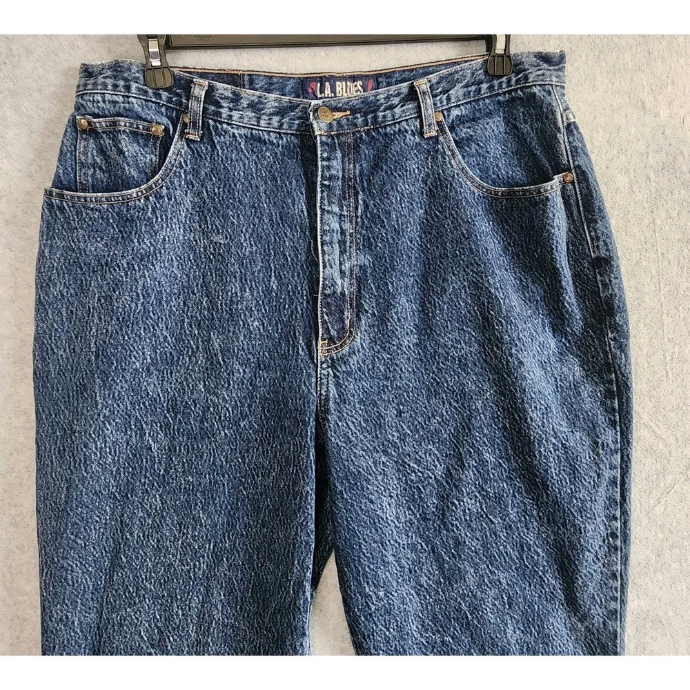 Vintage 1990s LA Blues Jeans Relaxed 22 Average Acid Wash‎ Denim Mom High Rise